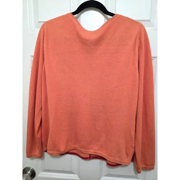 Tommy Bahama Womens Coral Button-Front Cardigan Sweater XL Cotton/Silk Blend Lon - Picture 3 of 10